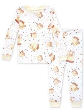 🎂Burt’s Bees Kids Birthday Cake and Sprinkle Print Kids Pajama Set